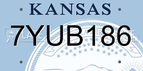 7YUB186 Kansas License Plate
