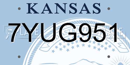 7YUG951 Kansas License Plate