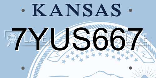7YUS667 Kansas License Plate