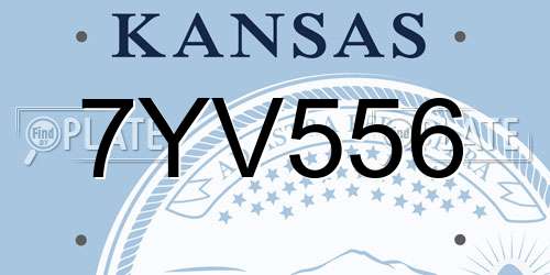 7YV556 Kansas License Plate
