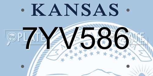 7YV586 Kansas License Plate