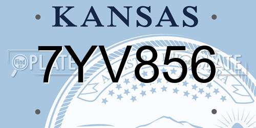 7YV856 Kansas License Plate