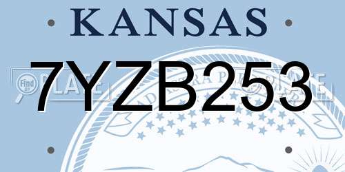 7YZB253 Kansas License Plate