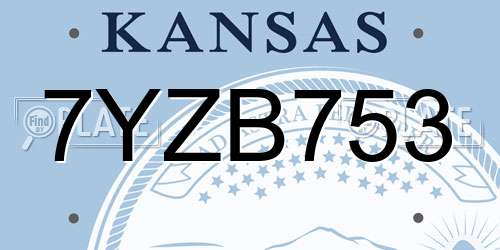 7YZB753 Kansas License Plate