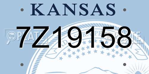 7Z19158 Kansas License Plate