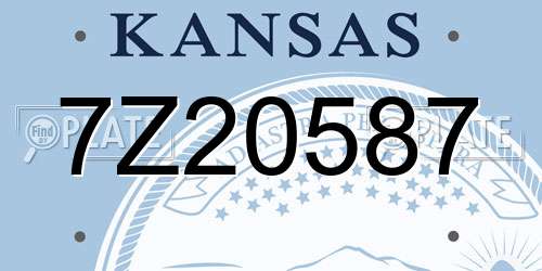 7Z20587 Kansas License Plate