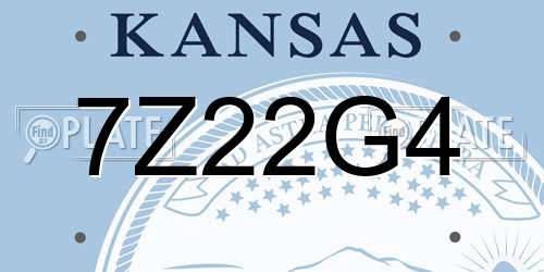 7Z22G4 Kansas License Plate