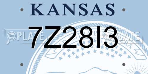 7Z28I3 Kansas License Plate