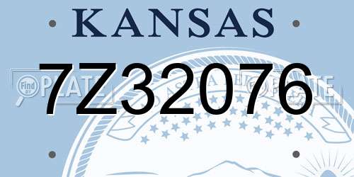 7Z32076 Kansas License Plate