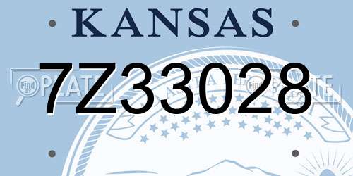 7Z33028 Kansas License Plate