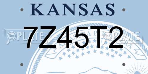 7Z45T2 Kansas License Plate