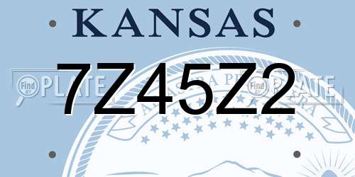 7Z45Z2 Kansas License Plate