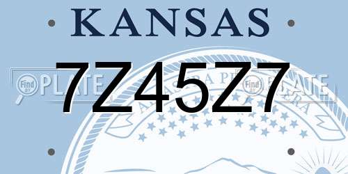 7Z45Z7 Kansas License Plate