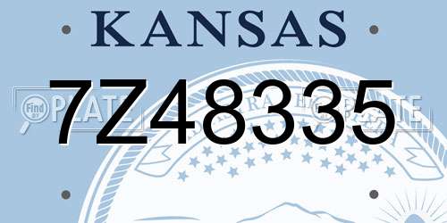 7Z48335 Kansas License Plate