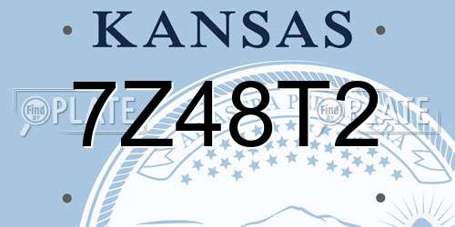 7Z48T2 Kansas License Plate