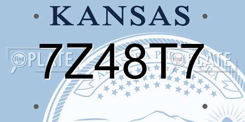7Z48T7 Kansas License Plate
