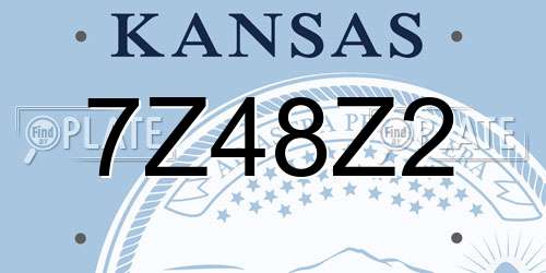 7Z48Z2 Kansas License Plate