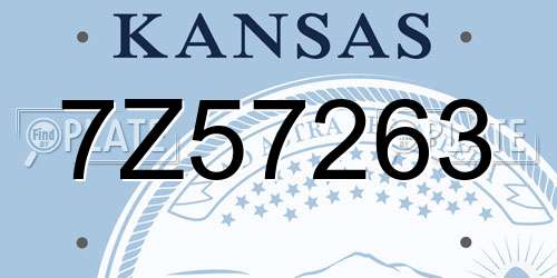 7Z57263 Kansas License Plate