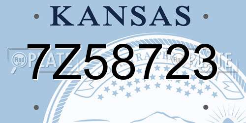 7Z58723 Kansas License Plate
