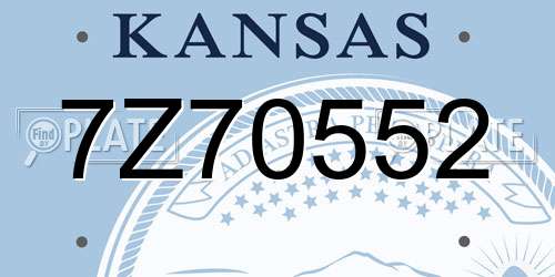 7Z70552 Kansas License Plate