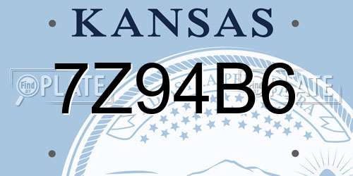 7Z94B6 Kansas License Plate