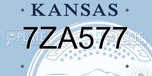 7ZA577 Kansas License Plate