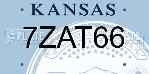 7ZAT66 Kansas License Plate