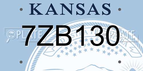 7ZB130 Kansas License Plate