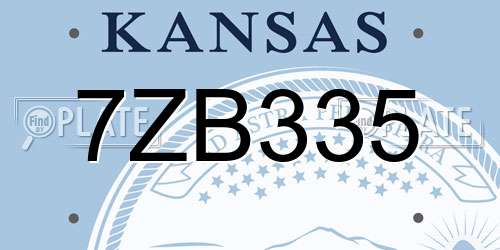 7ZB335 Kansas License Plate