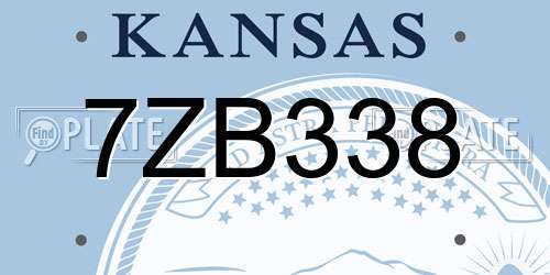 7ZB338 Kansas License Plate