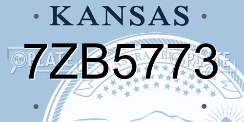 7ZB5773 Kansas License Plate