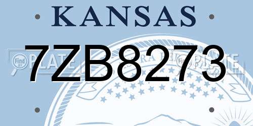 7ZB8273 Kansas License Plate