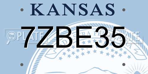 7ZBE35 Kansas License Plate