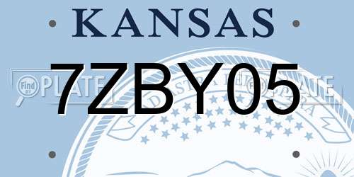 7ZBY05 Kansas License Plate