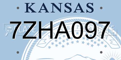 7ZHA097 Kansas License Plate