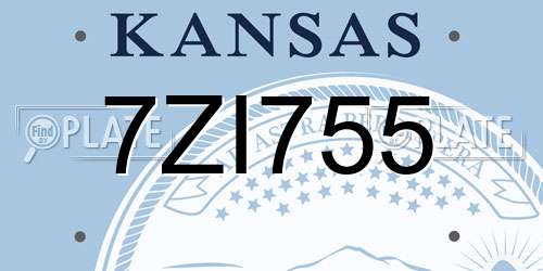 7ZI755 Kansas License Plate