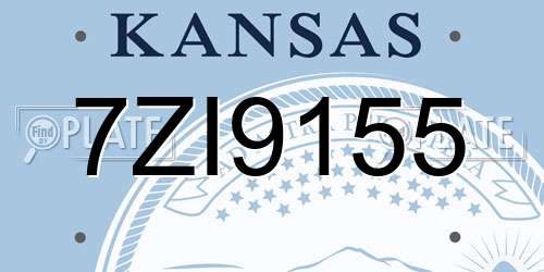 7ZI9155 Kansas License Plate
