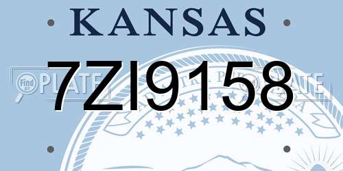 7ZI9158 Kansas License Plate