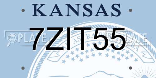 7ZIT55 Kansas License Plate