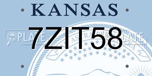 7ZIT58 Kansas License Plate