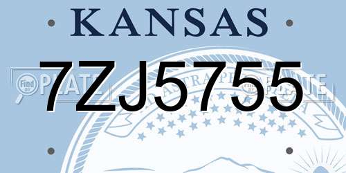 7ZJ5755 Kansas License Plate