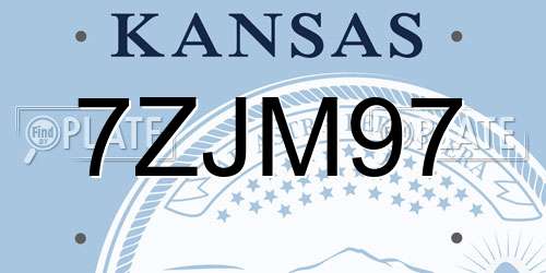 7ZJM97 Kansas License Plate