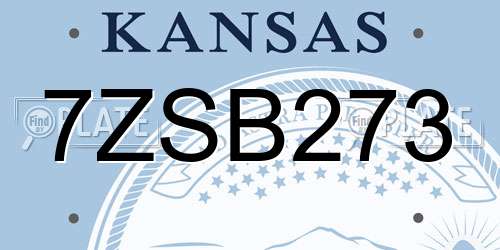 7ZSB273 Kansas License Plate