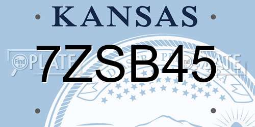 7ZSB45 Kansas License Plate