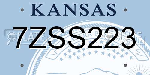 7ZSS223 Kansas License Plate
