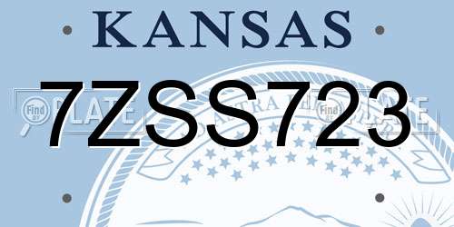 7ZSS723 Kansas License Plate