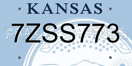 7ZSS773 Kansas License Plate