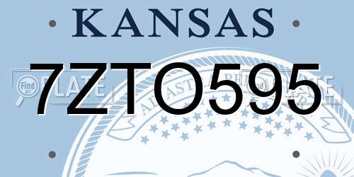 7ZTO595 Kansas License Plate