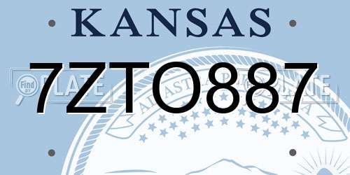 7ZTO887 Kansas License Plate