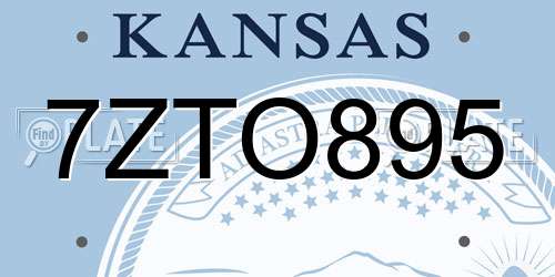 7ZTO895 Kansas License Plate